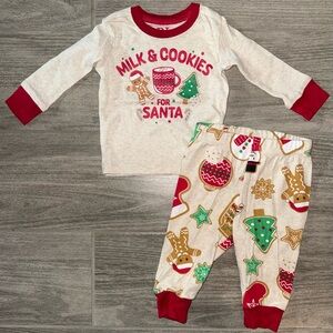 The Children's Place Milk & Cookies Pajama Set - Red and Cream